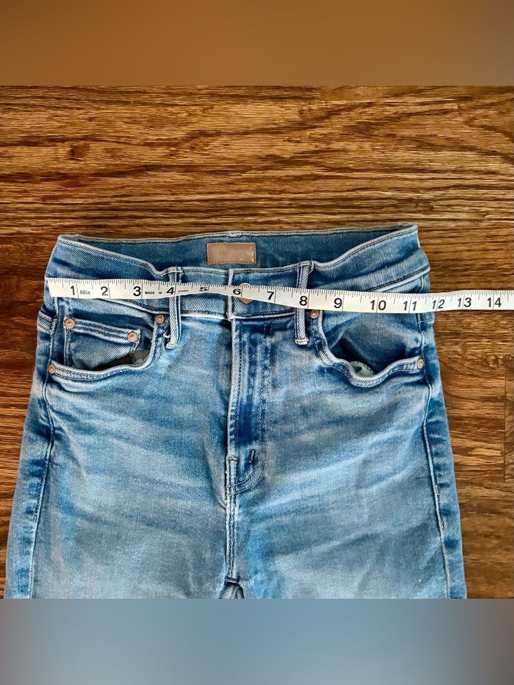 MOTHER denim jeans The Insider Crop Step Fray, Wash: Out Of The Blue, size 25 - Picture 4 of 9